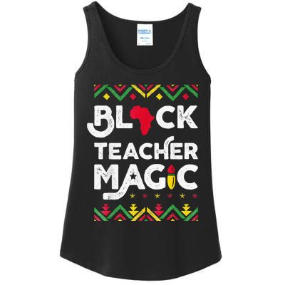 Black Teacher Magic Teacher Black History Month Ladies Essential Tank