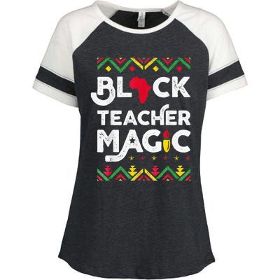 Black Teacher Magic Teacher Black History Month Enza Ladies Jersey Colorblock Tee