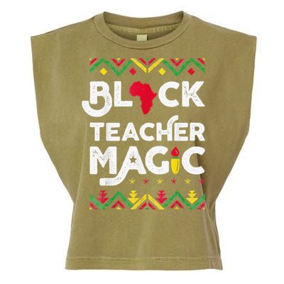 Black Teacher Magic Teacher Black History Month Garment-Dyed Women's Muscle Tee