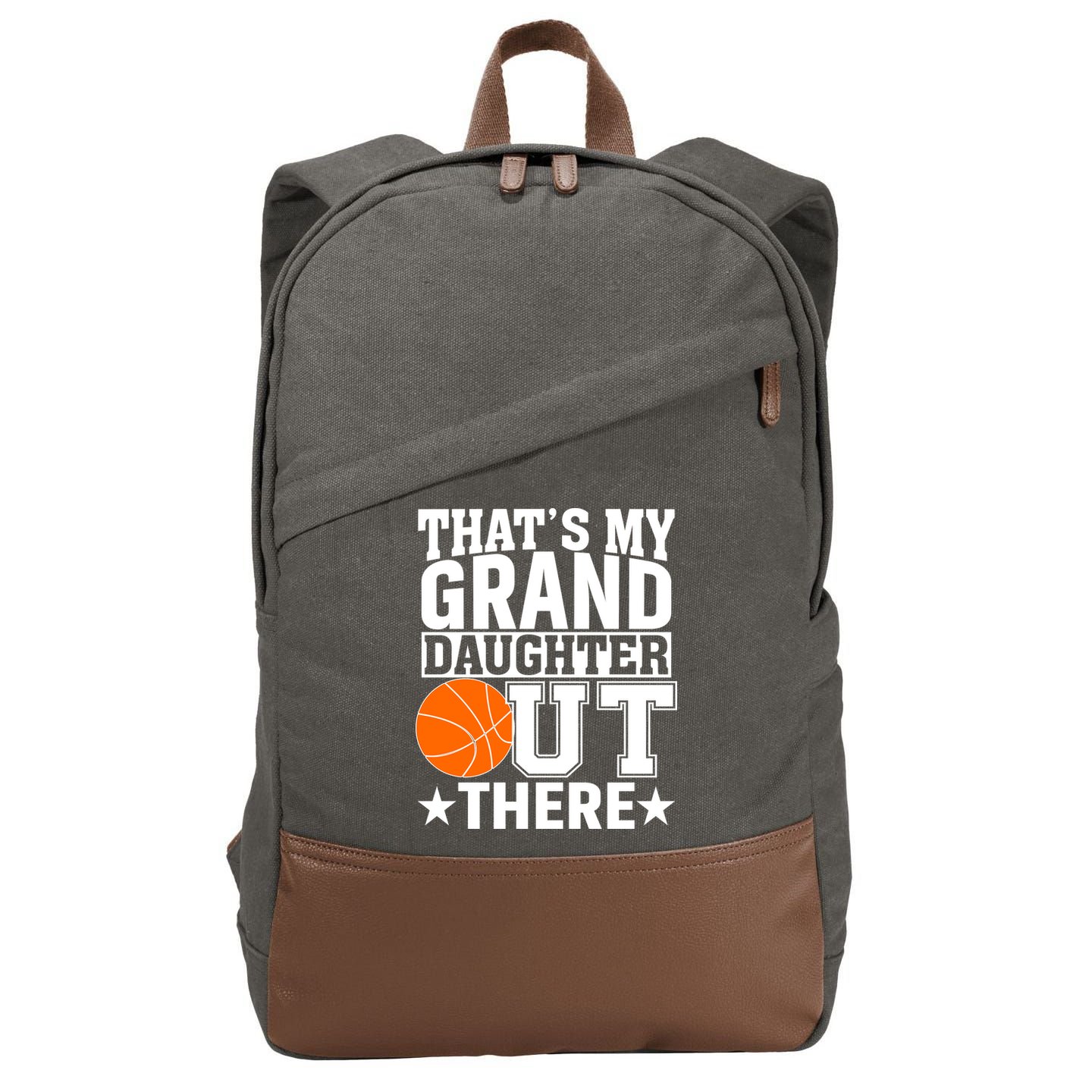 Basketball That's My Grand Daughter Out There Cotton Canvas Backpack