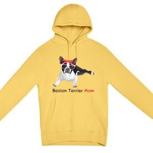 Boston Terrier Mom Bandana Womens Boston Terrier. Dog Premium Pullover Hoodie