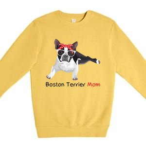 Boston Terrier Mom Bandana Womens Boston Terrier. Dog Premium Crewneck Sweatshirt