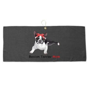 Boston Terrier Mom Bandana Womens Boston Terrier. Dog Large Microfiber Waffle Golf Towel