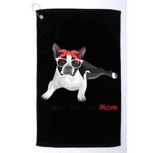 Boston Terrier Mom Bandana Womens Boston Terrier. Dog Platinum Collection Golf Towel