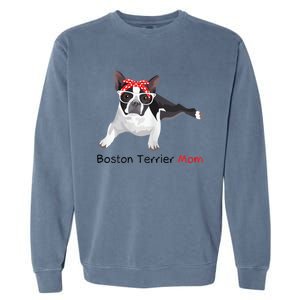 Boston Terrier Mom Bandana Womens Boston Terrier. Dog Garment-Dyed Sweatshirt