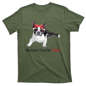 Boston Terrier Mom Bandana Womens Boston Terrier. Dog T-Shirt