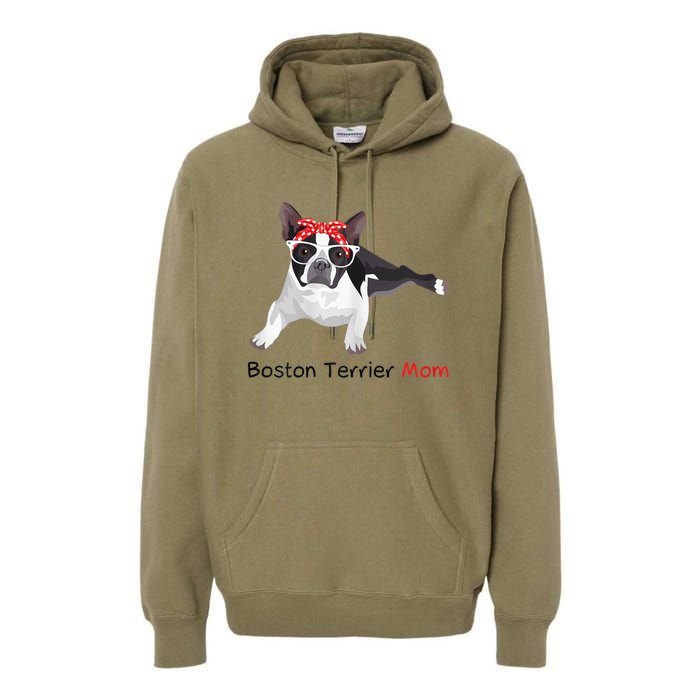 Boston Terrier Mom Bandana Womens Boston Terrier. Dog Premium Hoodie