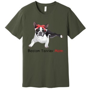 Boston Terrier Mom Bandana Womens Boston Terrier. Dog Premium T-Shirt