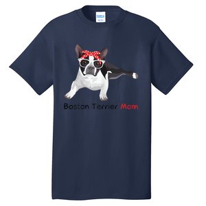 Boston Terrier Mom Bandana Womens Boston Terrier. Dog Tall T-Shirt