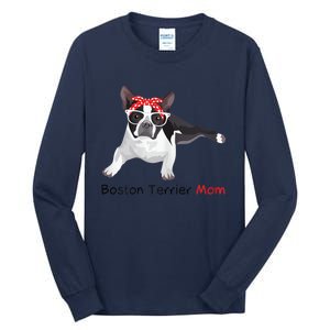 Boston Terrier Mom Bandana Womens Boston Terrier. Dog Tall Long Sleeve T-Shirt