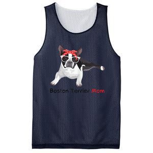 Boston Terrier Mom Bandana Womens Boston Terrier. Dog Mesh Reversible Basketball Jersey Tank