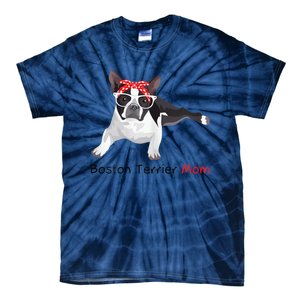 Boston Terrier Mom Bandana Womens Boston Terrier. Dog Tie-Dye T-Shirt