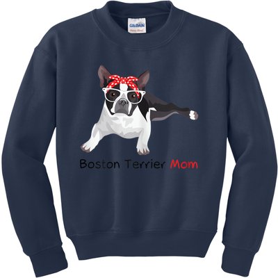 Boston Terrier Mom Bandana Womens Boston Terrier. Dog Kids Sweatshirt