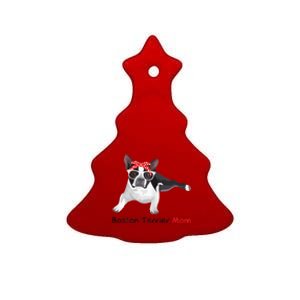 Boston Terrier Mom Bandana Womens Boston Terrier. Dog Ceramic Tree Ornament