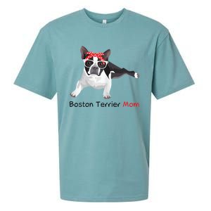 Boston Terrier Mom Bandana Womens Boston Terrier. Dog Sueded Cloud Jersey T-Shirt