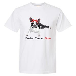 Boston Terrier Mom Bandana Womens Boston Terrier. Dog Garment-Dyed Heavyweight T-Shirt