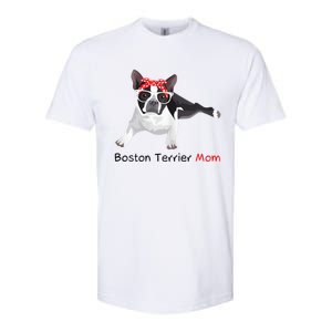 Boston Terrier Mom Bandana Womens Boston Terrier. Dog Softstyle CVC T-Shirt