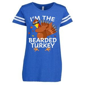 Bearded Turkey Matching Outfit Thanksgiving Pajamas Family Enza Ladies Jersey Football T-Shirt