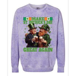 Beer Trump Make St PatrickS Day Great Again Irish Shamrock Colorblast Crewneck Sweatshirt