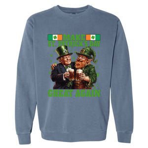 Beer Trump Make St PatrickS Day Great Again Irish Shamrock Garment-Dyed Sweatshirt