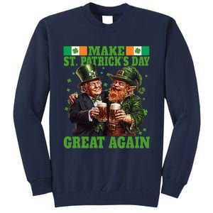 Beer Trump Make St PatrickS Day Great Again Irish Shamrock Tall Sweatshirt