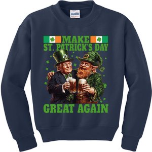 Beer Trump Make St PatrickS Day Great Again Irish Shamrock Kids Sweatshirt