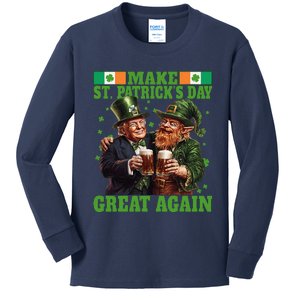 Beer Trump Make St PatrickS Day Great Again Irish Shamrock Kids Long Sleeve Shirt