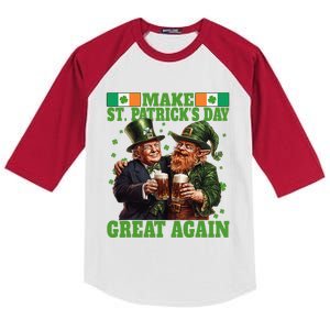 Beer Trump Make St PatrickS Day Great Again Irish Shamrock Kids Colorblock Raglan Jersey