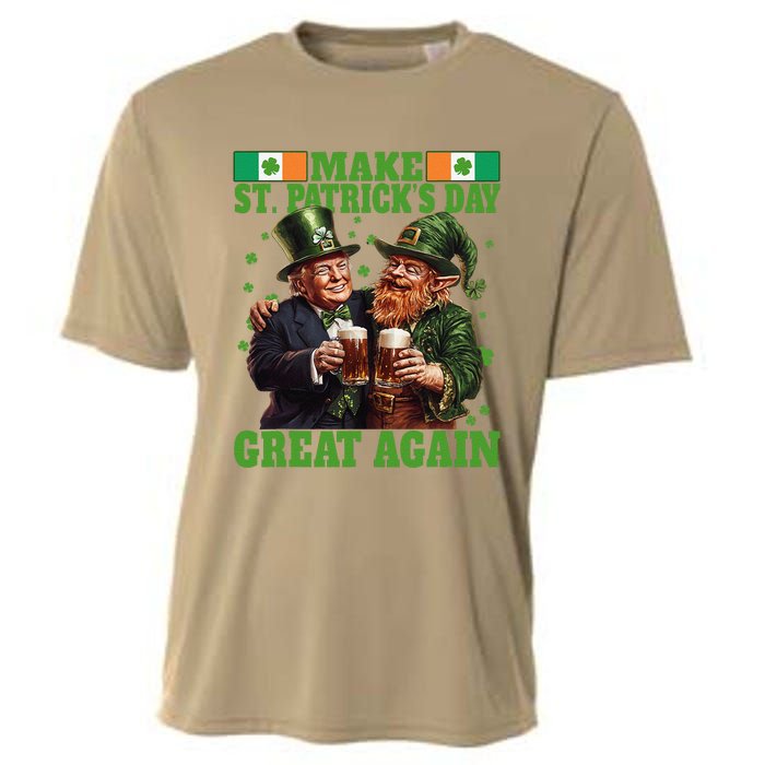 Beer Trump Make St PatrickS Day Great Again Irish Shamrock Cooling Performance Crew T-Shirt