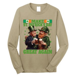 Beer Trump Make St PatrickS Day Great Again Irish Shamrock Long Sleeve Shirt