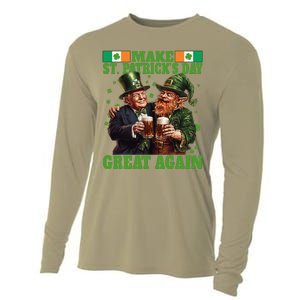 Beer Trump Make St PatrickS Day Great Again Irish Shamrock Cooling Performance Long Sleeve Crew