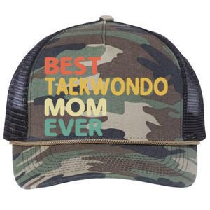 Best Taekwondo Mom Ever Martial Arts Tkd Gift Retro Rope Trucker Hat Cap