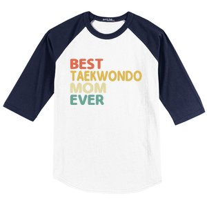 Best Taekwondo Mom Ever Martial Arts Tkd Gift Baseball Sleeve Shirt