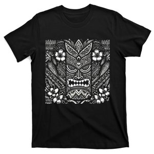 Bohemian Tiki Mask Front & Back Polynesian Style Boho T-Shirt