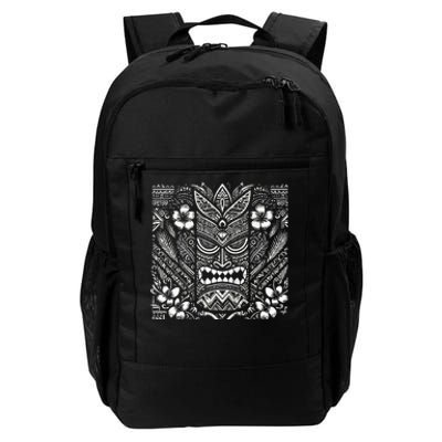 Bohemian Tiki Mask Front & Back Polynesian Style Boho Daily Commute Backpack