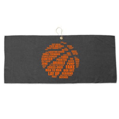 Basketball Terms Motivational Word Cloud Large Microfiber Waffle Golf Towel