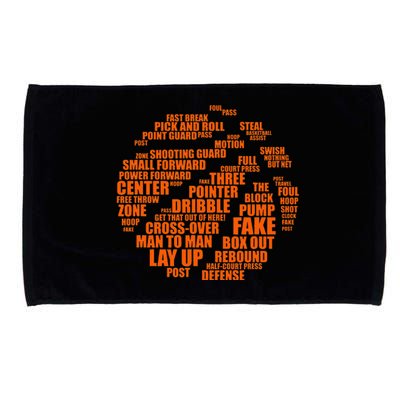 Basketball Terms Motivational Word Cloud Microfiber Hand Towel