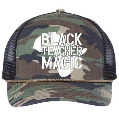 Black Teacher Magic Gift Teacher Black History Month Retro Rope Trucker Hat Cap