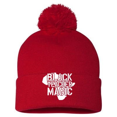 Black Teacher Magic Gift Teacher Black History Month Pom Pom 12in Knit Beanie