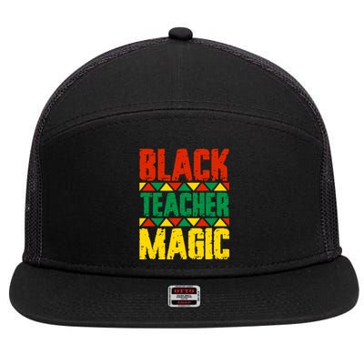 Black Teacher Magic Funny Gift 7 Panel Mesh Trucker Snapback Hat