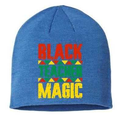 Black Teacher Magic Funny Gift Sustainable Beanie