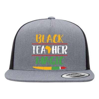 Black Teacher Magic Black History Month Africa Flat Bill Trucker Hat