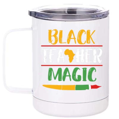 Black Teacher Magic Black History Month Africa 12 oz Stainless Steel Tumbler Cup