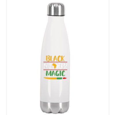 Black Teacher Magic Black History Month Africa Stainless Steel Insulated Water Bottle