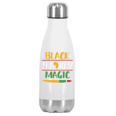 Black Teacher Magic Black History Month Africa Stainless Steel Insulated Water Bottle