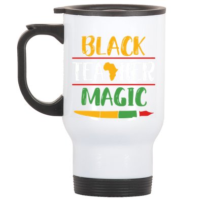 Black Teacher Magic Black History Month Africa Stainless Steel Travel Mug