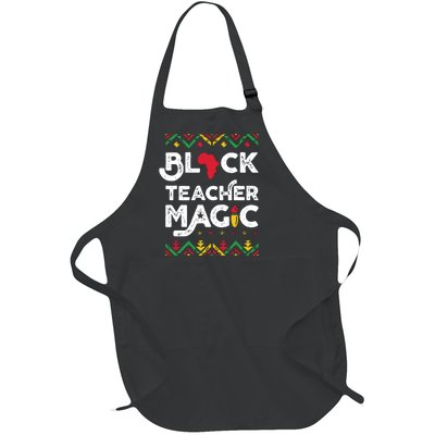 Black Teacher Magic Teacher Black History Month Full-Length Apron With Pockets