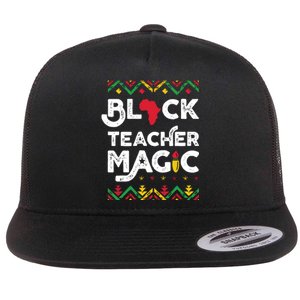 Black Teacher Magic Teacher Black History Month Flat Bill Trucker Hat