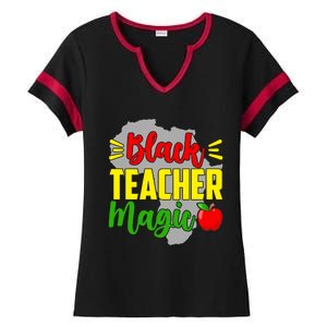 Black Teacher Magic African American Black History Month Gift Ladies Halftime Notch Neck Tee