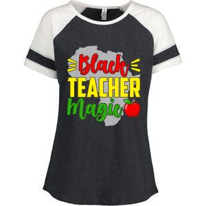 Black Teacher Magic African American Black History Month Gift Enza Ladies Jersey Colorblock Tee